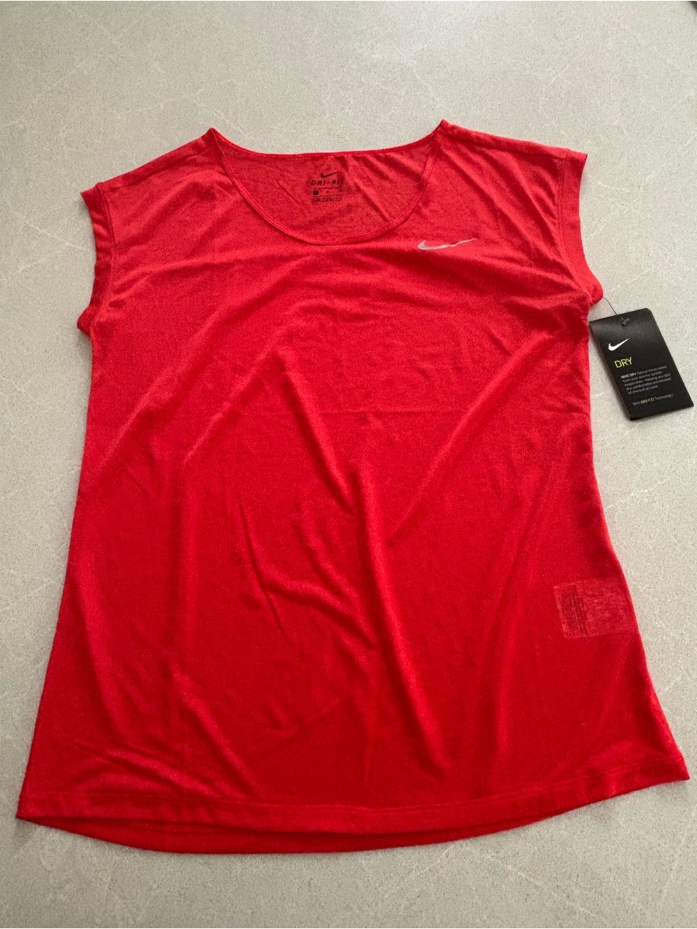 Nike Red Women's Breathe Dri-FIT Tank Top Cap Sleeve Running Size Small